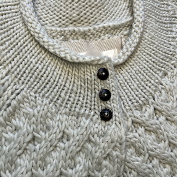 Vintage Kaisely Chunky knit wool blend cream shrug Size S - Picture 3 of 4